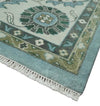 10x14 Antique Hand Knotted Blue and Ivory Traditional Vintage Persian Oushak Wool Rug | TRDCP10141014