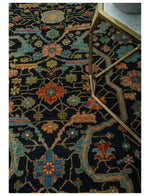 10x14 Fine Hand Knotted Blue and Rust Traditional Vintage Heriz Serapi Antique Wool Rug | TRDCP4811014