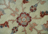 10x14 Hand Knotted Heriz Serapi Ivory, Rust, Gray and Peach Floral Area Rug