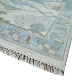 10x14 Ivory, Charcoal and Olive Hand knotted Traditional Oriental Oushak Wool Area Rug