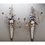 Lovecup Blue and White Birds Wall Candle Stick - Pair L074