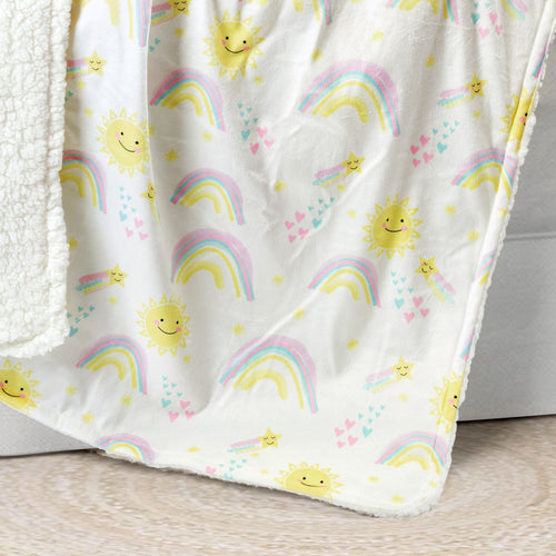 Sunshine Rainbow Soft Sherpa Baby Blanket