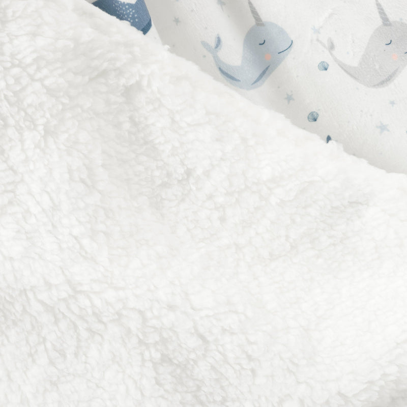 Narwhal Starfish Soft Sherpa Baby Blanket