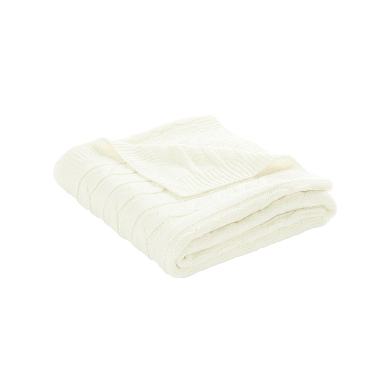 Cable Soft Knitted Ruffle Baby Blanket