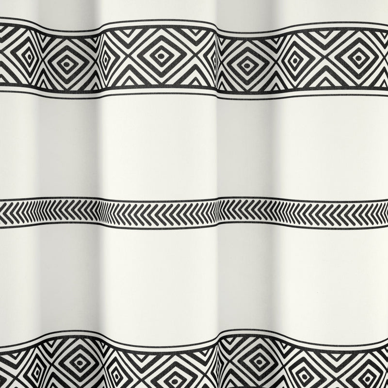 Ava Boho Stripe Tassel Yarn Dyed Recycled Cotton Shower Curtain