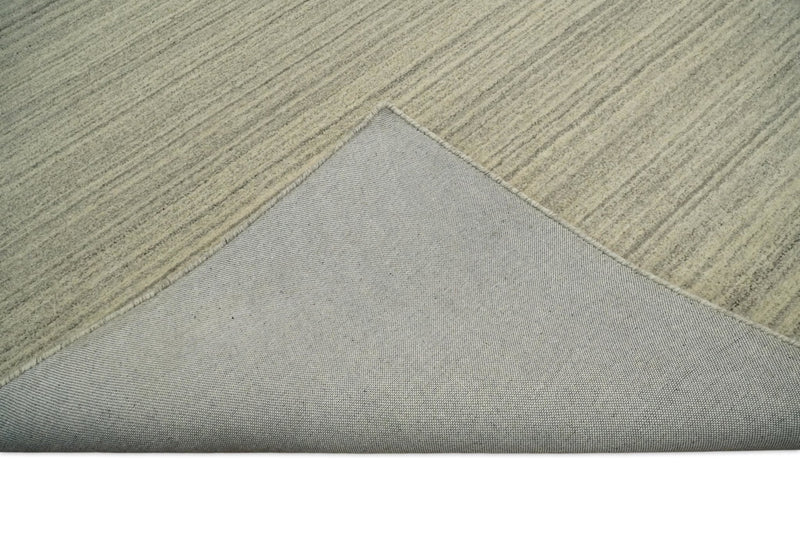 Custom Made Hand Tufted Solid Shaded Brown, Beige and Gray Area Rug