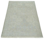 2x3 Hand Knotted Ivory and Gray Traditional Persian Oushak Wool Rug | N723