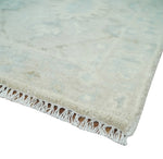 2x3 Hand Knotted Silver, Ivory and Gray Heriz Serapi Wool Area Rug