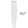 MIRODEMI® Hanging modern crystal lamp for staircase, living room, stairwell