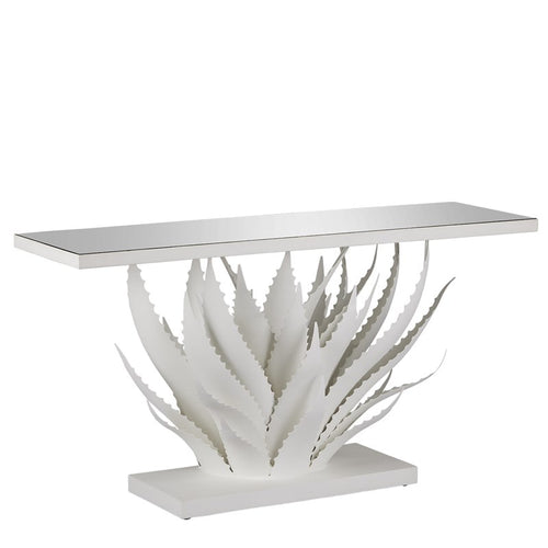Currey and Company Agave White Console Table 4000-0168