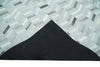 Custom Made Ivory and Gray Leather Rug | Hairon Genuine Leather, Cowhide rug, Chevron Geometric Rug