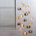 MIRODEMI® Amber/Smoke Gray/Clear Crystal Staircase Hanging Lamp For Stairwell