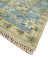 Tree of life Beige and Blue Traditional Hand Knotted Multi Size Wool Area Rug