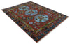 Hand Knotted Rust and Blue Traditional Antique look Multi Size Wool Area Rug