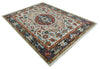 Hand Knotted traditional Oriental Ivory, Rust and Gray Multi Size wool Area Rug