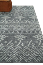 5x8 Hand woven tribal Woolen Chunky and Soft White and Black Wool Area Rug | TRDMA18
