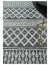 5x8 Hand woven tribal Woolen Chunky and Soft White and Black Wool Area Rug | TRDMA22