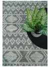 5x8 Hand woven tribal Woolen Chunky and Soft White and Black Wool Area Rug | TRDMA23
