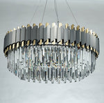 MIRODEMI® Creative Drum Gold/Black Crystal Hanging Lighting For Living Room, Dining Room