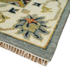 Antique Traditional Blue and Ivory Vintage Style Custom Made wool Area Rug
