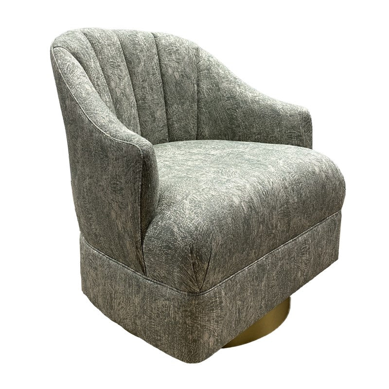 Currey and Company Inga Swivel Chair, Cindaria Celadon 7000-0742