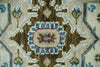 Blue and Ivory Wool Traditional Persian Antique Vintage Hand knotted Oushak Area Rug | TRDCP207