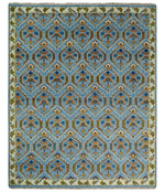 Blue, Brown and Beige Hand Knotted Wool Antique Vintage Style Multi size wool Area Rug