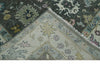 8x10 Hand Knotted Charcoal and Ivory Traditional Vintage Antique Persian Wool Rug | TRDCP891810