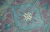 8x10 Hand Knotted Heriz Serapi Aqua, Pink and Ivory Floral Area Rug | TRDCP1369810