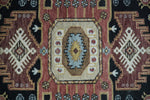 8x10 Hand Knotted Ivory, Black and Rust Traditional Heriz Serapi Antique Wool Rug | TRDCP753