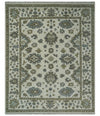 8x10 Hand Knotted Ivory, Brown and Gray Traditional Vintage Persian Style Antique Wool Rug | TRDCP820810