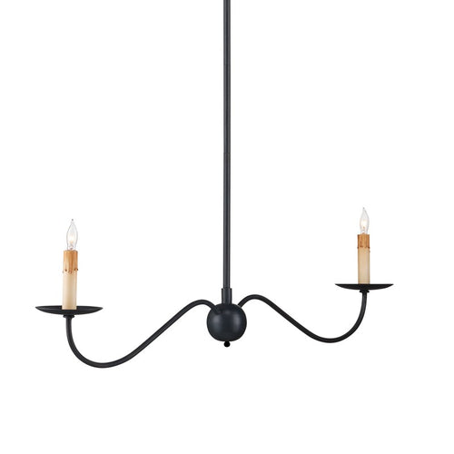 Currey and Company Saxon Black Linear Chandelier 9000-1126
