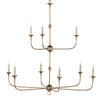 Currey and Company Nottaway Bronze Large Two-Tier Chandelier 9000-1129