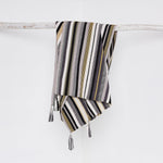 SALE SanCri Handmade Cotton Table Runner - Black Stripe w/ Yellow