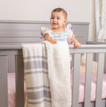 Farmhouse Stripe Soft Sherpa Baby Blanket