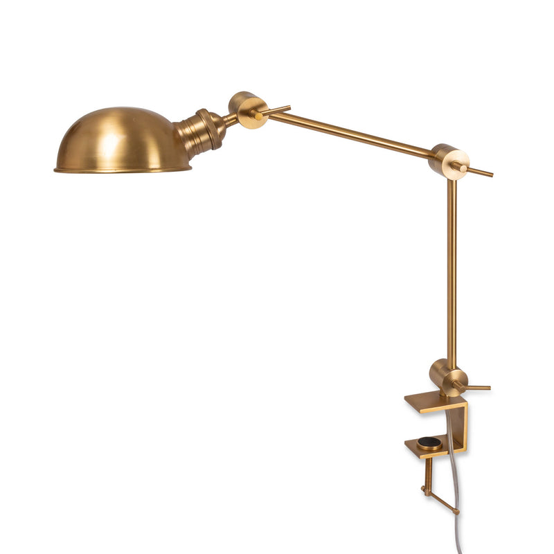 Lovecup Clamp-On Desk Lamp with Brass Dome Shade L880
