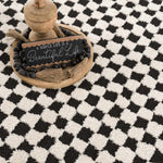 Leryn Black & White Checkered Area Rug