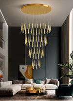 MIRODEMI® Long hanging crystal lamp for luxury living room, staircase, dining room, stairwell