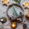 Christmas Wreath Rustic with Hanging Pine Cone