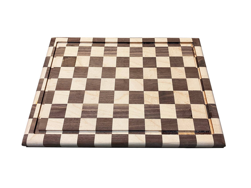Maple and Walnut Checker Side-grain Cutting Board