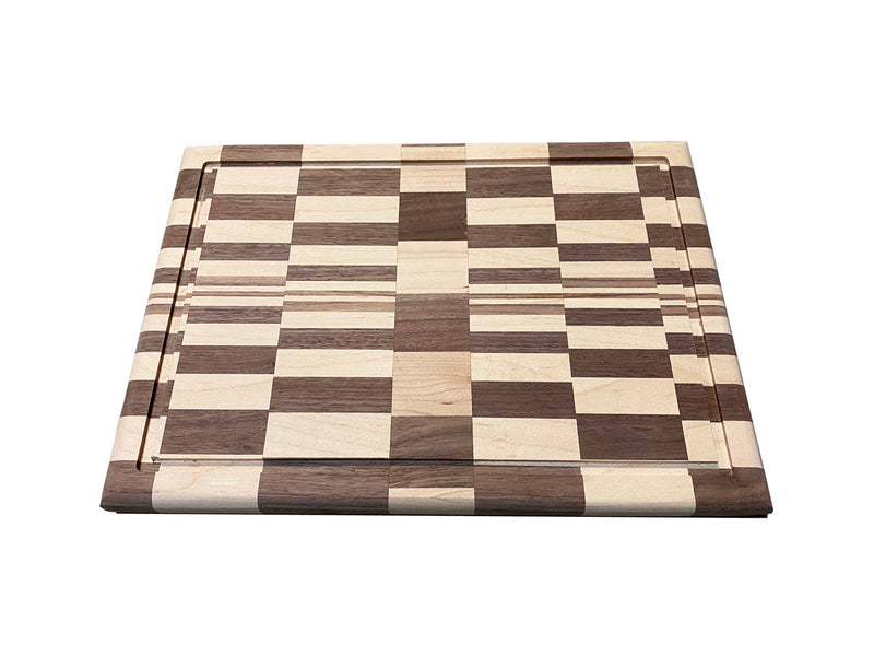 Modern Checkered Maple Mixed with Walnut Side grain Cutting Board