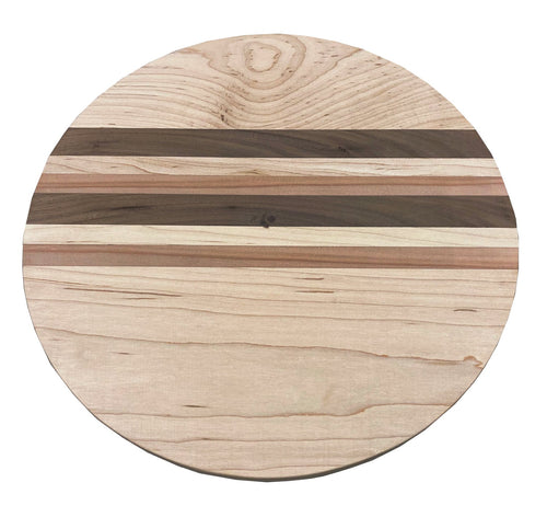 Round Maple Mixed with Walnut Side grain Cutting Board