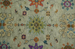 Vintage Style Vibrant Colorful Beige, Blue and Rust Hand Knotted Traditional Oushak Multi Size wool Area Rug