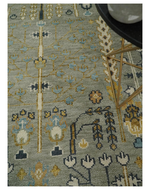 Antique Silver and Gold Hand Knotted Traditional Vintage Style Multi size Wool Area Rug