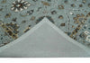 Light Blue, Beige and Gray Traditional Oriental Oushak Hand Tufted Custom Made wool Area Rug