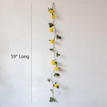 Artificial Silk Rose Vine in White or Yellow 59" Long
