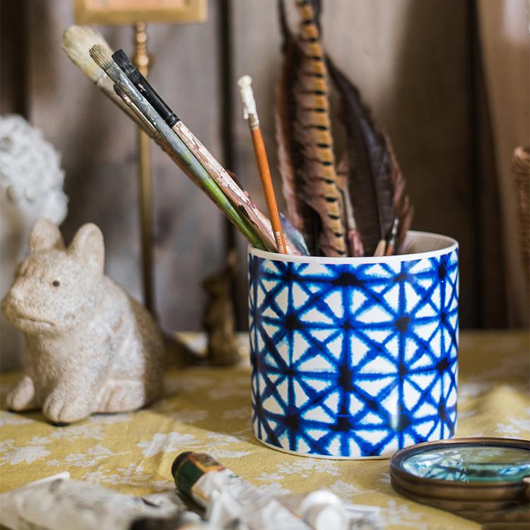 Blue Print Ceramic Vase Planter in Various Patterns