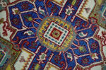 Blue, Red and Gold Hand Knotted Traditional Heriz Serapi Multi size Wool Area Rug