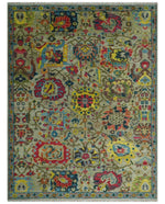 Colorful Oushak Rug Wool Traditional Hand knotted Custom Made wool Area Rug
