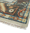 Hand Knotted Ivory, Charcoal and Blue Traditional Oriental Oushak Multi size Wool Area Rug